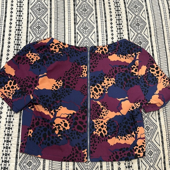 Diyanu African print crop top zipper back sweetheart neckline new with tags - Picture 3 of 3